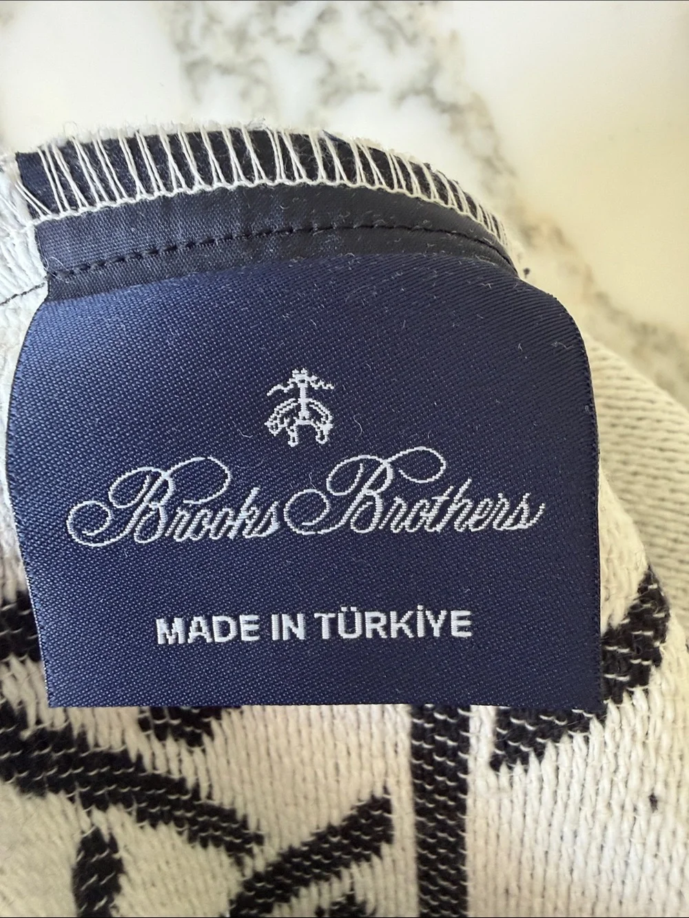 NWT Brooks Brothers Black and White Pattern Accent Pillow Cover